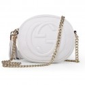 Gucci Soho Original Leather mini Chain Bag 353965 White VS00277