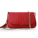 Gucci Soho Original Leather Shoulder Bag 336752 Red VS07303