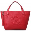 Gucci Soho Original Leather Top Handle Bag 369176 Red VS04351