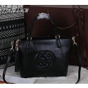 Gucci Soho Original Leather Top Handle BagS 369176 Black VS01688