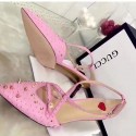 Gucci Studded Leather Mid-heel Pump Pink 452865 VS02497