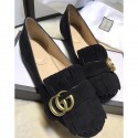 Gucci Suede Ballet Flat Black 453373 VS02856