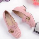 Gucci Suede Mid-heel Pump Pink 461947 VS06678