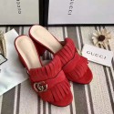 Gucci Suede Mid-heel Slide Red 453495 VS02999
