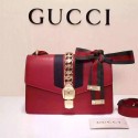 Gucci Sylvie Leather Shoulder Bag 421822 Red VS03093