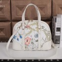 Gucci Vintage Linen Top Handle Bag 309617 White VS02283