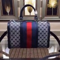 Gucci Vintage Web Original GG Canvas Boston Bag Blue 247205 VS04384