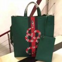 Gucci Web And Snake Leather Tote Bag 431336 VS04499