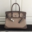 Hermes Birkin 30 Tote Bag in Swift Leather Light/Dark Grey HK1220 VS06247