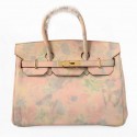 Hermes Birkin 30CM Tote Bag Beige Suede Leather Gold VS06106