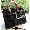 Hermes Birkin 30CM Tote Bags Croco Leather H30CO Black VS02790
