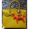 Hermes Birkin 30CM Tote Bags Litchi Leather H30LI Lemon VS09347