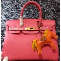 Hermes Birkin 30CM Tote Bags Litchi Leather H30LI Pink VS01974