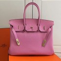 Hermes Birkin 35 Tote Bag in Pink Togo Leather Gold Hardware HBK3501 VS06983