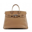 Hermes Birkin 35CM Tote Bag Apricot Ostrich Leather H6089 Silver VS01244