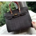 Hermes Birkin 35CM Tote Bag Croco Leather H35CO Grey VS07538
