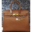 Hermes Birkin 35CM Tote Bag Litchi Leather HB35GL Wheat VS01683