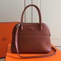 Hermes Bolide 27 Bag in Coffee Swift Leather HB2701 VS05495