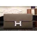 Hermes Constance Long Wallets Original Leather HA909 Grey VS07687