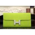 Hermes Constance Long Wallets Original Leather HA909 Light Green VS03046