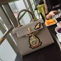 Hermes Crown Bee Togo Calfskin 22CM Kelly Bag Khaki K0517 VS04148