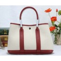 Hermes Garden Party 30cm Tote Bag Canvas Burgundy VS08959