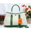 Hermes Garden Party 30cm Tote Bag Canvas Green VS03078