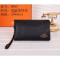 Hermes Grainy Leather Clutch H8003 Black VS02122