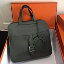 Hermes Halzan 31 Bag in Dark Green Taurillon Clemence Leather H070428 VS02563