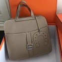 Hermes Halzan 31 Bag in Grey Taurillon Clemence Leather H070428 VS00299