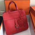 Hermes Halzan 31 Bag in Red Taurillon Clemence Leather H070428 VS00870