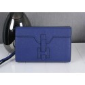 Hermes Jige Clutch Bag Calfskin Leather HQ8059 Blue VS08099