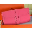 Hermes Jige Clutch Bag Calfskin Leather Light Red VS09670