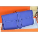 Hermes Jige Clutch Bag Calfskin Leather Royal VS06096