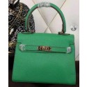 Hermes Kelly 20cm Tote Bag Litchi Leather K20 Green VS05709