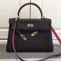 Hermes Kelly 28 Tote Bag in Black Togo Leather HK0928 VS09640