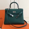 Hermes Kelly 28 Tote Bag in Green Togo Leather HK0409 VS05422