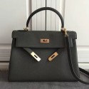 Hermes Kelly 28 Tote Bag in Green Togo Leather HK0928 VS07608