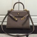 Hermes Kelly 28 Tote Bag in Grey Swift Leather HK1220 VS00842