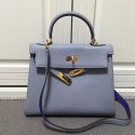 Hermes Kelly 28 Tote Bag in Light Blue Togo Leather HK0928 VS05521