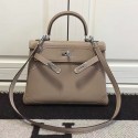 Hermes Kelly 28 Tote Bag in Light Grey Swift Leather HK1220 VS06191