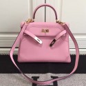 Hermes Kelly 28 Tote Bag in Pink Swift Leather HK1220 VS08376