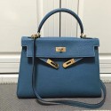 Hermes Kelly 32 Tote Bag in Blue Togo Leather HK0932 VS09909