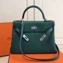 Hermes Kelly 32 Tote Bag in Green Togo Leather HK0409 VS09439