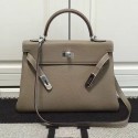 Hermes Kelly 32 Tote Bag in Grey Togo Leather HK0932 VS02093