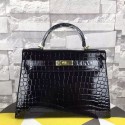 Hermes Kelly 32cm Tote Bag Black Crocodile Leather K06221 VS09507