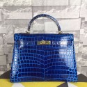 Hermes Kelly 32cm Tote Bag Blue Crocodile Leather K06221 VS01209