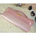 Hermes Kelly Clutch Bag Croco Leather K31 Light Pink VS05779
