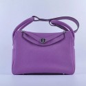 Hermes Lindy 30CM Grainy Leather Shoulder Bag H6207 Purple VS03628