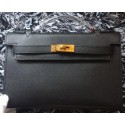 Hermes MINI Kelly 22cm Tote Bag Calf Leather K011 Black VS02431